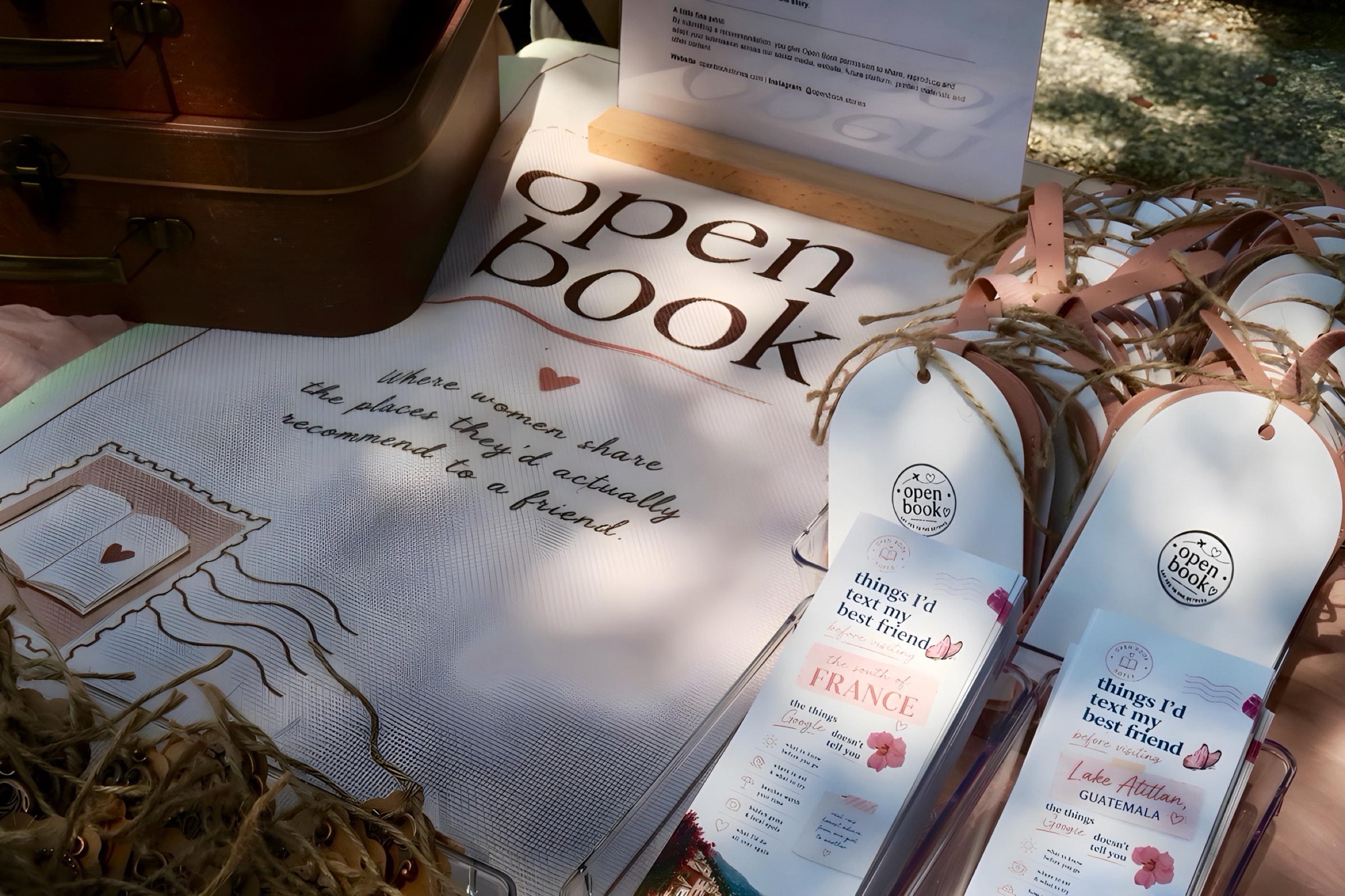 Open Book branded materials and travel guides